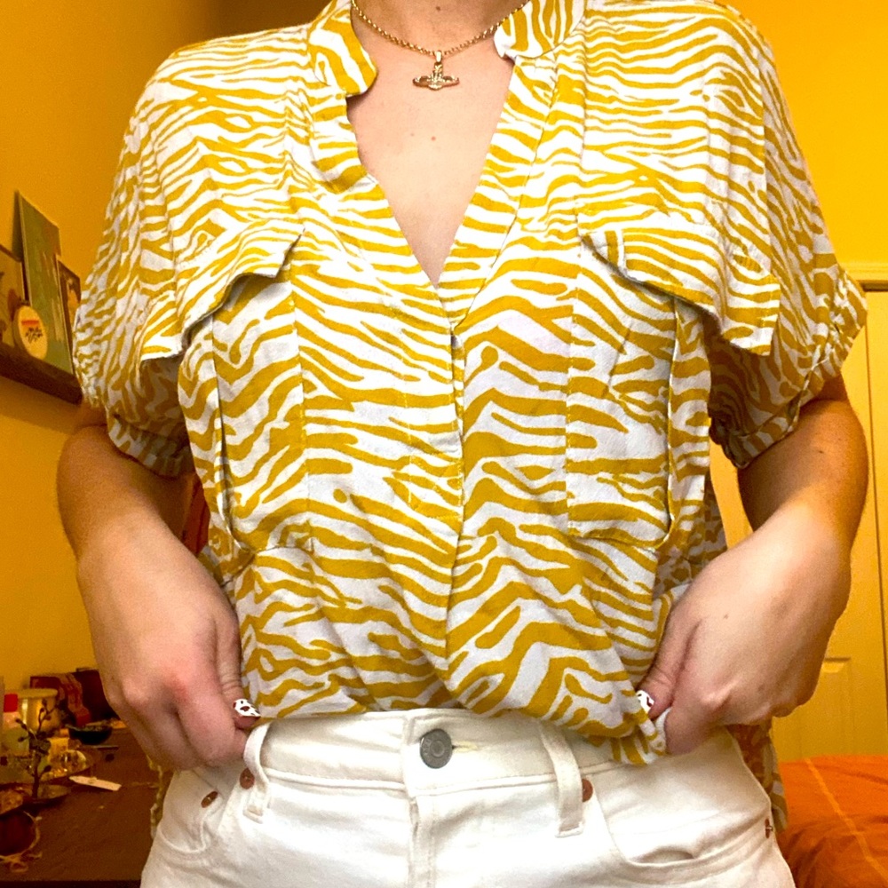 Fun Zebra Print Anthropologie Top!
